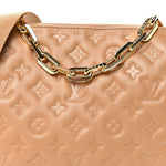 Lambskin Embossed Monogram Coussin PM Camel