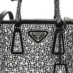 Satin Crystal Mini Galleria Double Zip Tote Metal