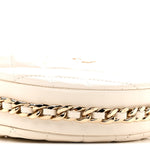 Lambskin Quilted Chain Around Pouch Hobo White