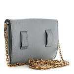 Goatskin Nano Saddle Chain Pouch Blue