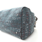 X FUTURE Denim Calfskin Logo Print Travel Bag Blue Brown