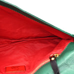 Calfskin Trophe Twist Pocket Shoulder Bag Emerald