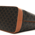 Triomphe Canvas Calfskin Medium Cabas Bag Tan