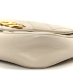 Calfskin Matelasse Super Mini GG Marmont Shoulder Bag White