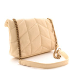 Lambskin Quilted Toy Loulou Puffer Monogram Chain Satchel Jaune Pale
