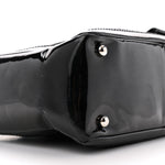 Patent Pony Hair Small Pocket Tote Black