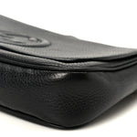Pebbled Calfskin Medium Soho Flap Crossbody Black