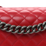Lambskin Quilted New Medium Boy Flap Red