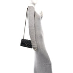 Lambskin Quilted Mini Rectangular Flap Black