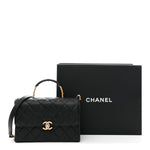 Caviar Quilted Medium Carry Me Top Handle Flap Black