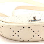 Caviar Perforated Messenger Bag White