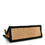 Raffia Calfskin Rive Gauche Tote Naturale Black