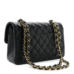 Caviar Quilted Small Double Flap Black