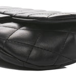 Calfskin Quilted CC Uniform Flap Belt Bag Black
