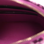 Tweed Quilted Mini Clutch With Chain Purple