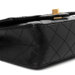Aged Calfskin Quilted 2.55 Reissue Mini Flap Black
