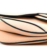 Grained Calfskin Mini Saddle Bag Beige