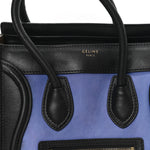 Calfskin Nubuck Suede Micro Tri-Color Luggage Porcelain