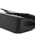 Lambskin Quilted Medium Double Flap Black