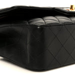 Lambskin Quilted Medium Double Flap Black