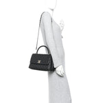 Caviar Quilted Small Coco Handle Flap Black