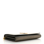 Grained Metallic Calfskin Monogram Chain Wallet Bronze