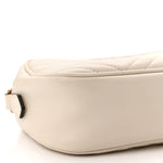 Calfskin Matelasse Small GG Marmont Chain Shoulder Bag White