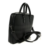 London Check Ainsworth Briefcase Dark Charcoal