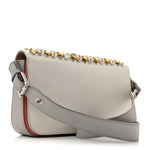 Vitello Dolce Crystal 3Baguette Shoulder Bag White Pink