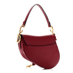Grained Calfskin Saddle Bag Red