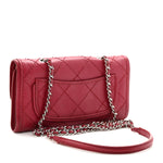 Calfskin Stitched Clutch Flap Red