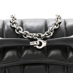 Nappa Vertical Matelasse Small Maxi Horsebit Chain Shoulder Bag Black
