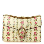 Calfskin Floral Print Mini Dionysus Chain Wallet Ivory Pink