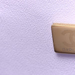 Lambskin Quilted Mini Top Handle Rectangular Flap Light Purple