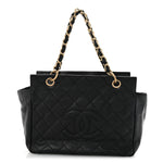 Caviar Quilted Petit Timeless Tote PTT Black
