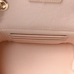 Caviar Quilted Small Vanity Case With Chain Light Beige