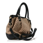 Diamante Medium Sukey Top Handle Bag Beige Black