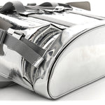 Mirror Effect GG Monogram Appia Calfskin Web Double Buckle Backpack Silver