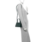 Vegan Leather Small Shopping Bag Dark Olive