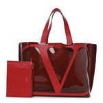 PVC Vlogo Escape Tote Red