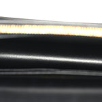 Coated Bark Calfskin Sunset Chain Wallet Black