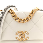 Goatskin Quilted Medium Chanel 19 Flap White