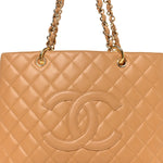 Caviar Quilted Grand Shopping Tote GST Beige
