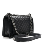 Goatskin Quilted Patent Medium Duo Boy Flap Dark Blue