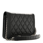 Caviar Quilted Boy Wallet On Chain WOC Black