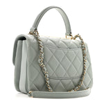 Lambskin Quilted Small Trendy CC Flap Dual Handle Bag Grey