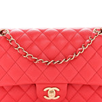 Caviar Quilted Medium Double Flap Red