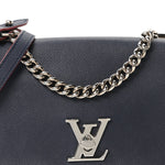 Calfskin Lockme II Chain Bag BB Marine Rouge