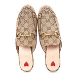 Monogram Jumbo GG Malaga Kid Womens Princetown Slippers 38.5 Camel Ebony New Acero Beige