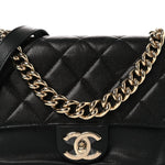 Caviar Quilted Small Studded Flap Black